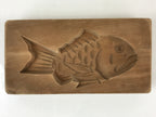 Japanese Wooden Carved Cake Mold Kashigata Sweet Wagashi Vtg Sea Bream Kg423