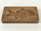 Japanese Wooden Carved Cake Mold Kashigata Sweet Wagashi Vtg Sea Bream Kg423