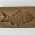 Japanese Wooden Carved Cake Mold Kashigata Sweet Wagashi Vtg Sea Bream Kg423