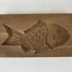 Japanese Wooden Carved Cake Mold Kashigata Sweet Wagashi Vtg Sea Bream Kg423