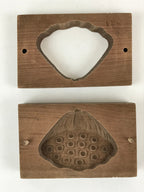 Japanese Wooden Carved Cake Mold Kashigata Sweets Wagashi Vtg Lotus Bud Kg413