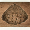 Japanese Wooden Carved Cake Mold Kashigata Sweets Wagashi Vtg Lotus Bud Kg413