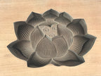 Japanese Wooden Carved Cake Mold Kashigata Sweets Wagashi Vtg Lotus Flower Kg406