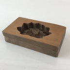 Japanese Wooden Carved Cake Mold Kashigata Sweets Wagashi Vtg Lotus Flower Kg406
