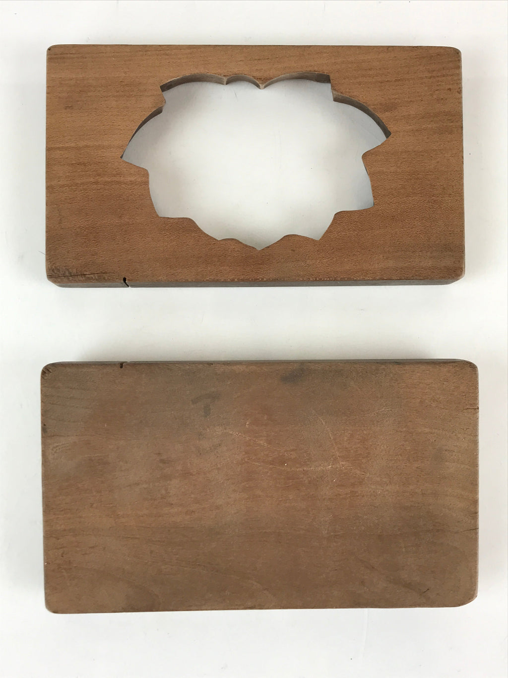 Japanese Wooden Carved Cake Mold Kashigata Sweets Wagashi Vtg Lotus Flower Kg406