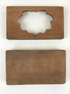 Japanese Wooden Carved Cake Mold Kashigata Sweets Wagashi Vtg Lotus Flower Kg406