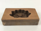 Japanese Wooden Carved Cake Mold Kashigata Sweets Wagashi Vtg Lotus Flower Kg406