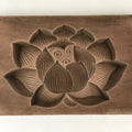 Japanese Wooden Carved Cake Mold Kashigata Sweets Wagashi Vtg Lotus Flower Kg406