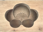 Japanese Wooden Carved Cake Mold Kashigata Sweets Wagashi Vtg Plum Blossom Kg407