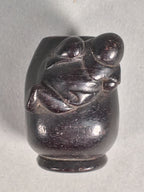 Japanese Wooden Carved Netsuke Kimono Accessory Vtg Pot JK112