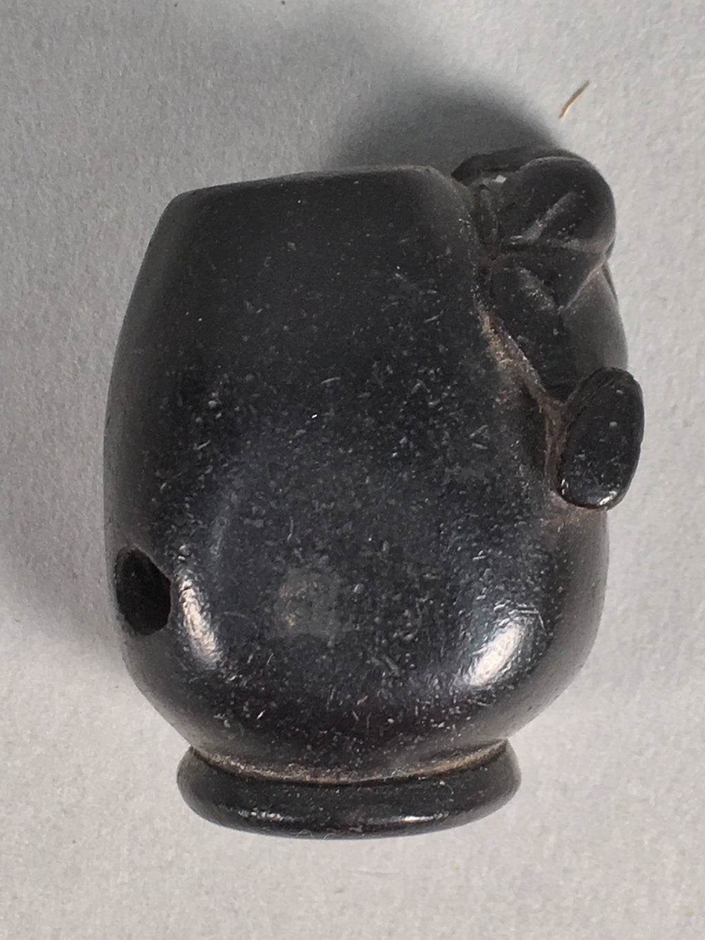 Japanese Wooden Carved Netsuke Kimono Accessory Vtg Pot JK112