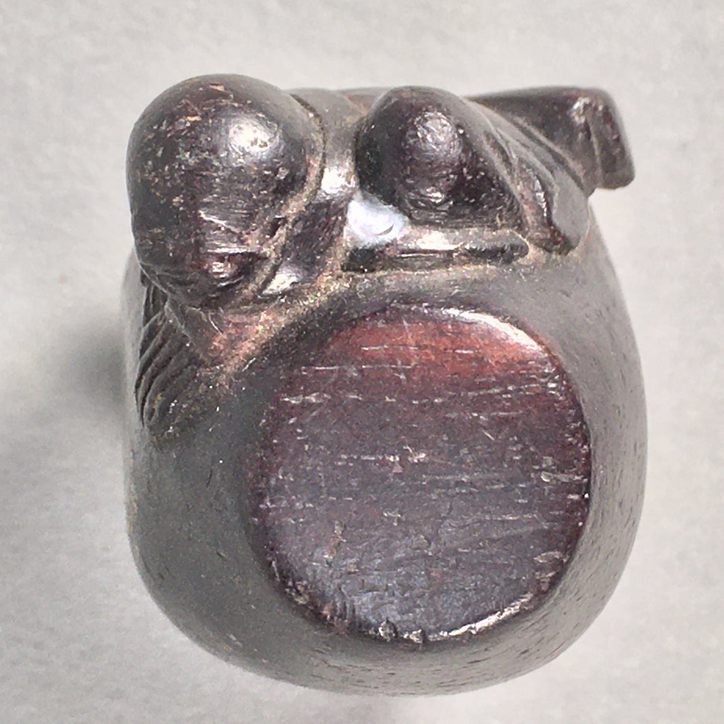 Japanese Wooden Carved Netsuke Kimono Accessory Vtg Pot JK112