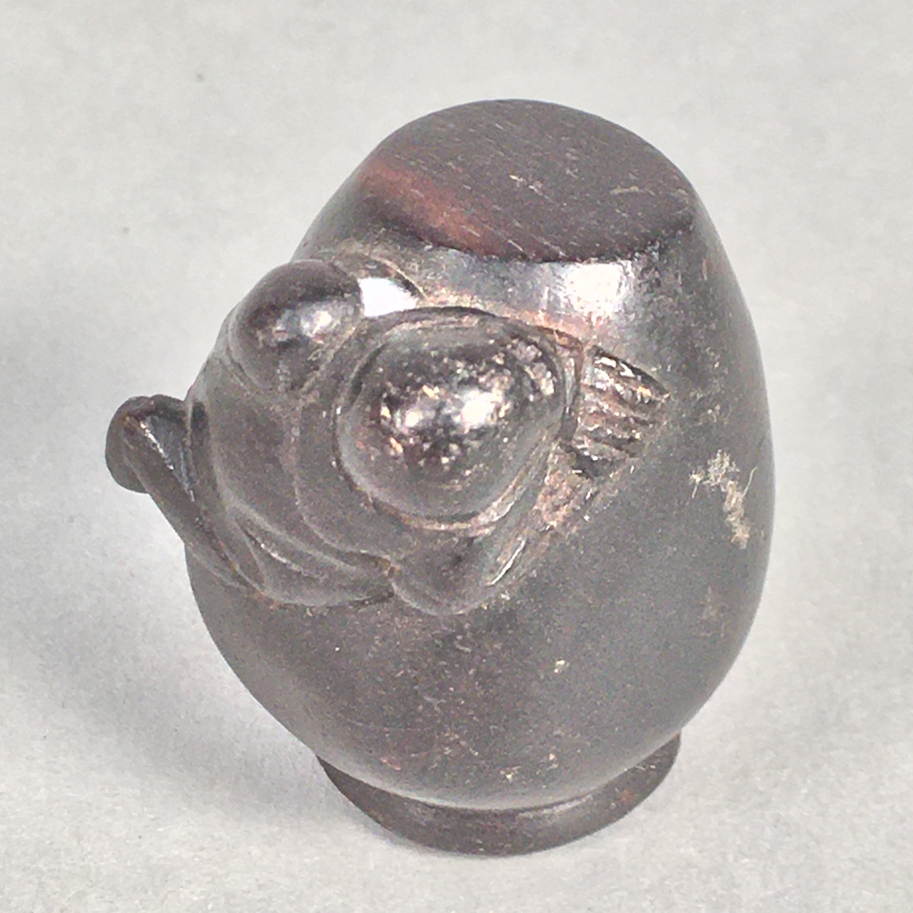 Japanese Wooden Carved Netsuke Kimono Accessory Vtg Pot JK112