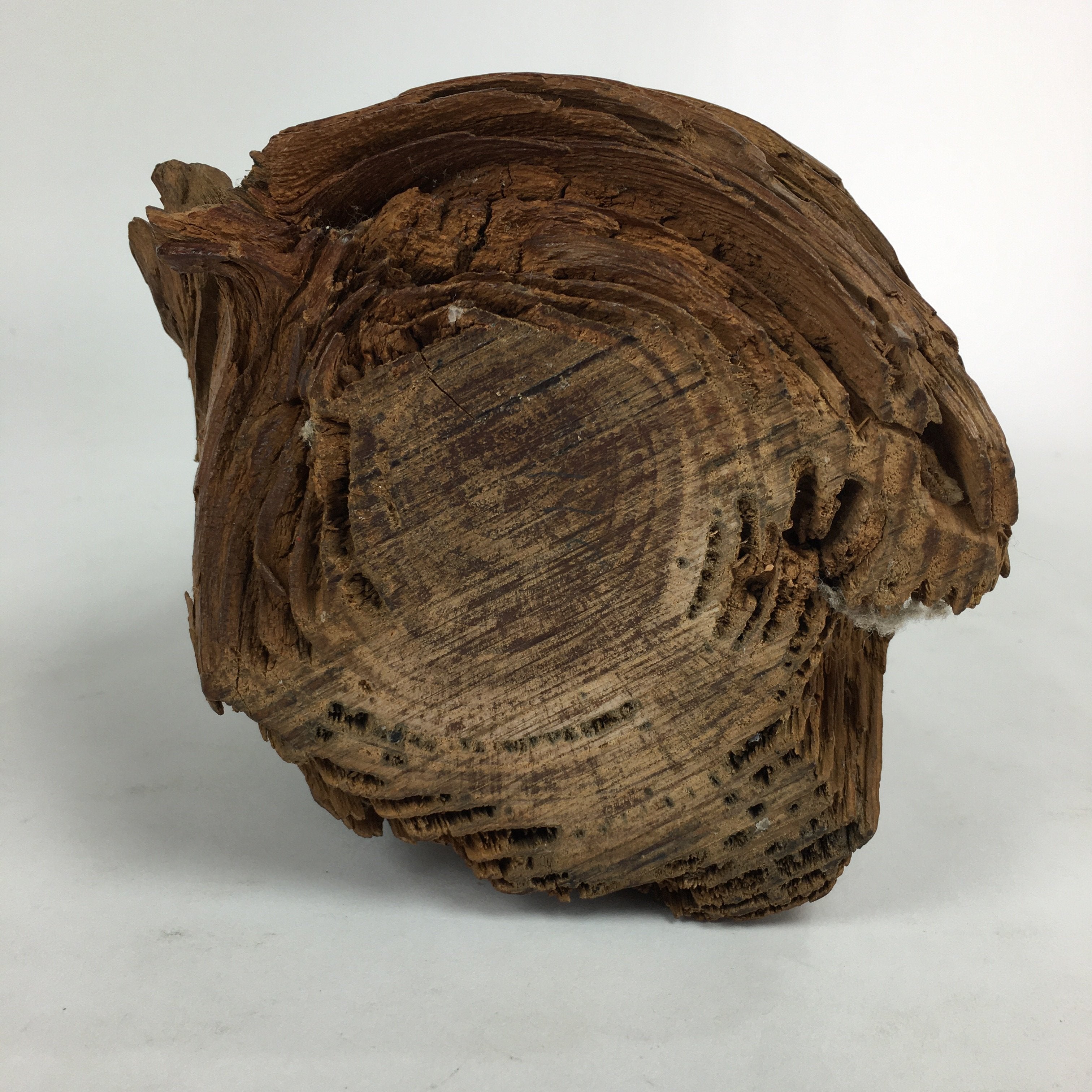 Japanese Wooden Carved Statue Buddhist Bodhidharma Vtg Monk Daruma Brown BD710