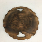 Japanese Wooden Carving Tray Obon Vtg Natural Wood Bear And Salmon UR639
