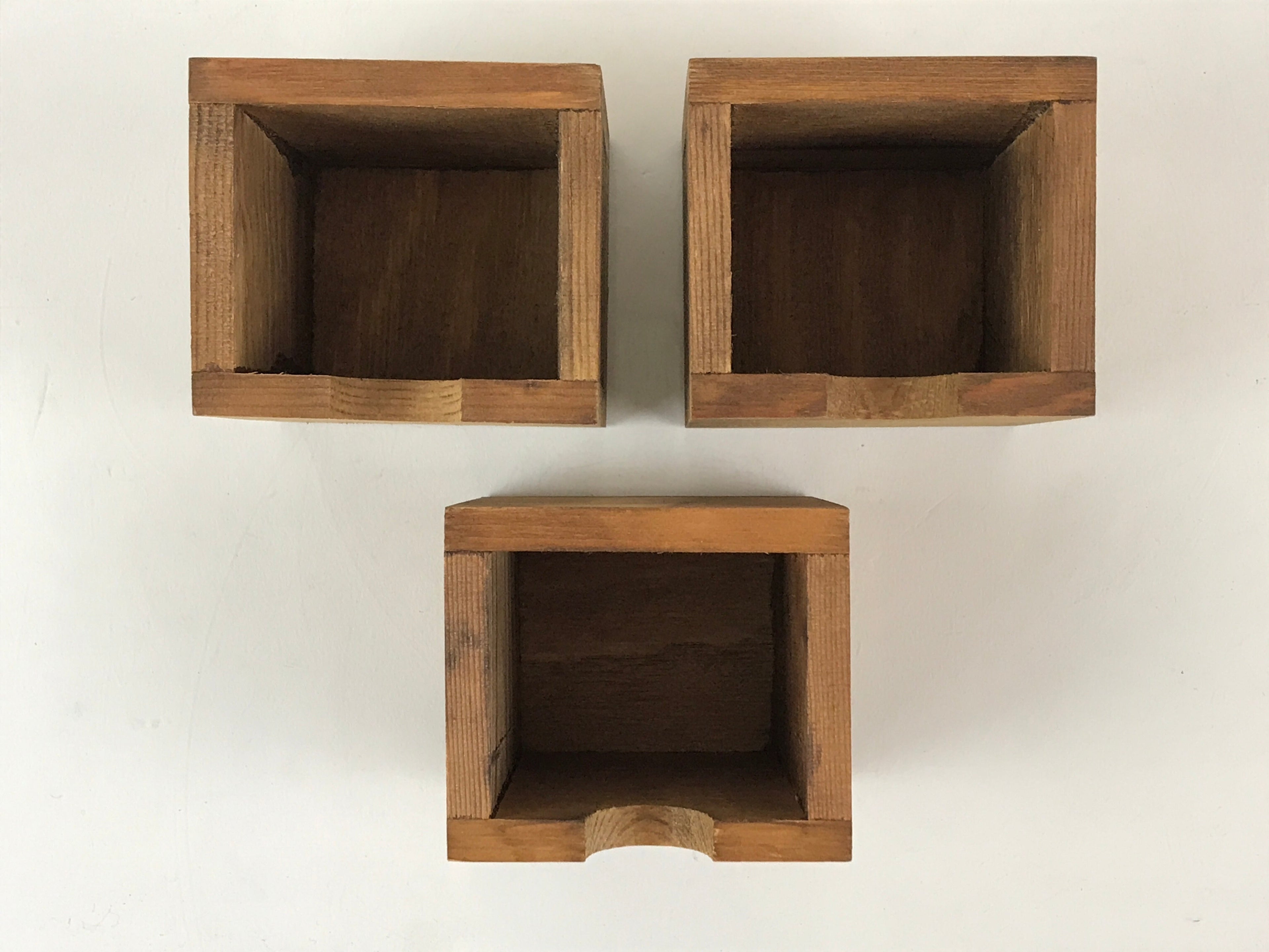 Japanese Wooden Chest 3 Drawers Box Vtg Medicine Box Accessory Case Brown T324