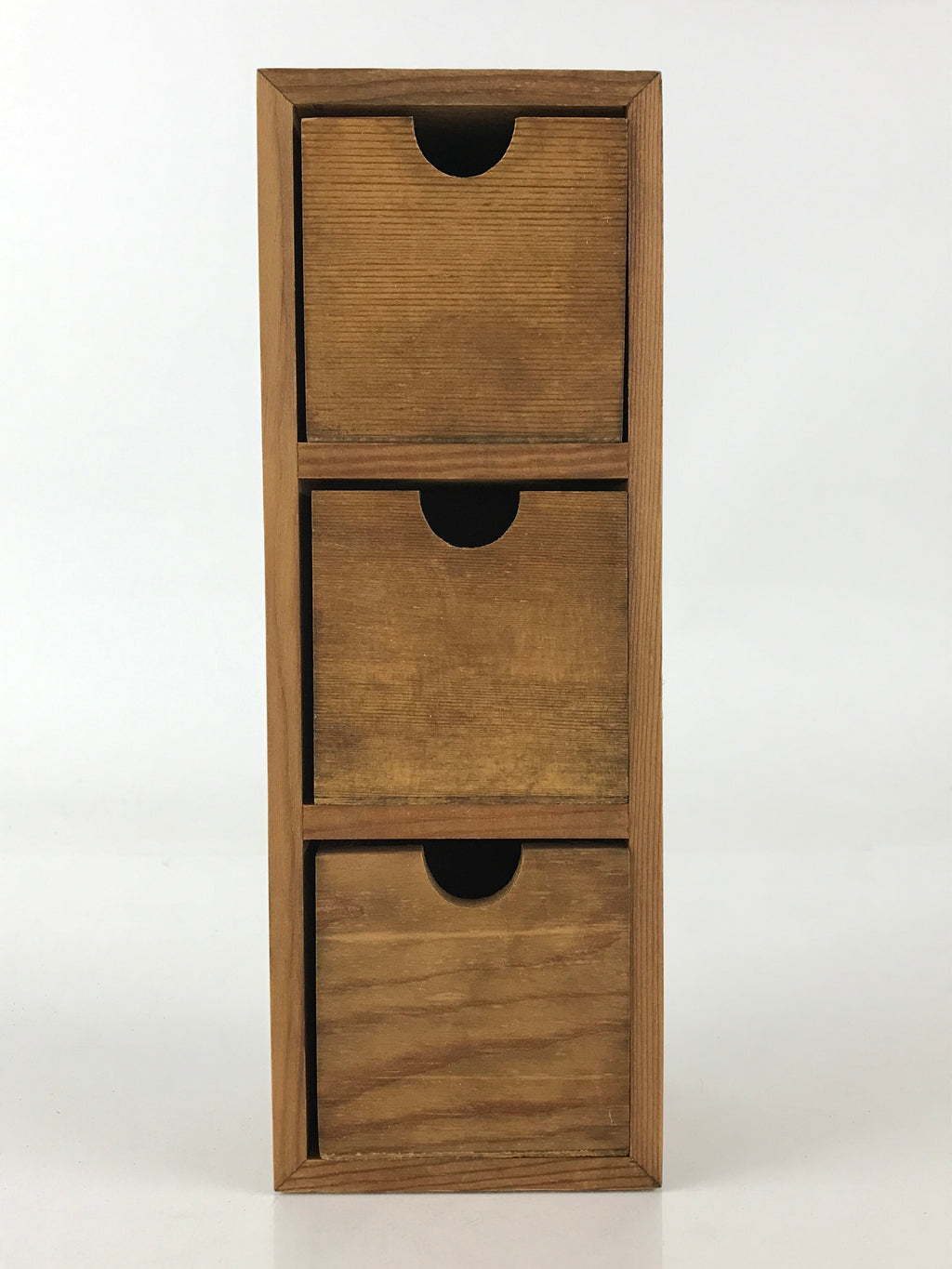 Japanese Wooden Chest 3 Drawers Box Vtg Medicine Box Accessory Case Brown T324