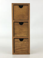 Japanese Wooden Chest 3 Drawers Box Vtg Medicine Box Accessory Case Brown T324