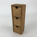 Japanese Wooden Chest 3 Drawers Box Vtg Medicine Box Accessory Case Brown T324