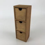 Japanese Wooden Chest 3 Drawers Box Vtg Medicine Box Accessory Case Brown T324