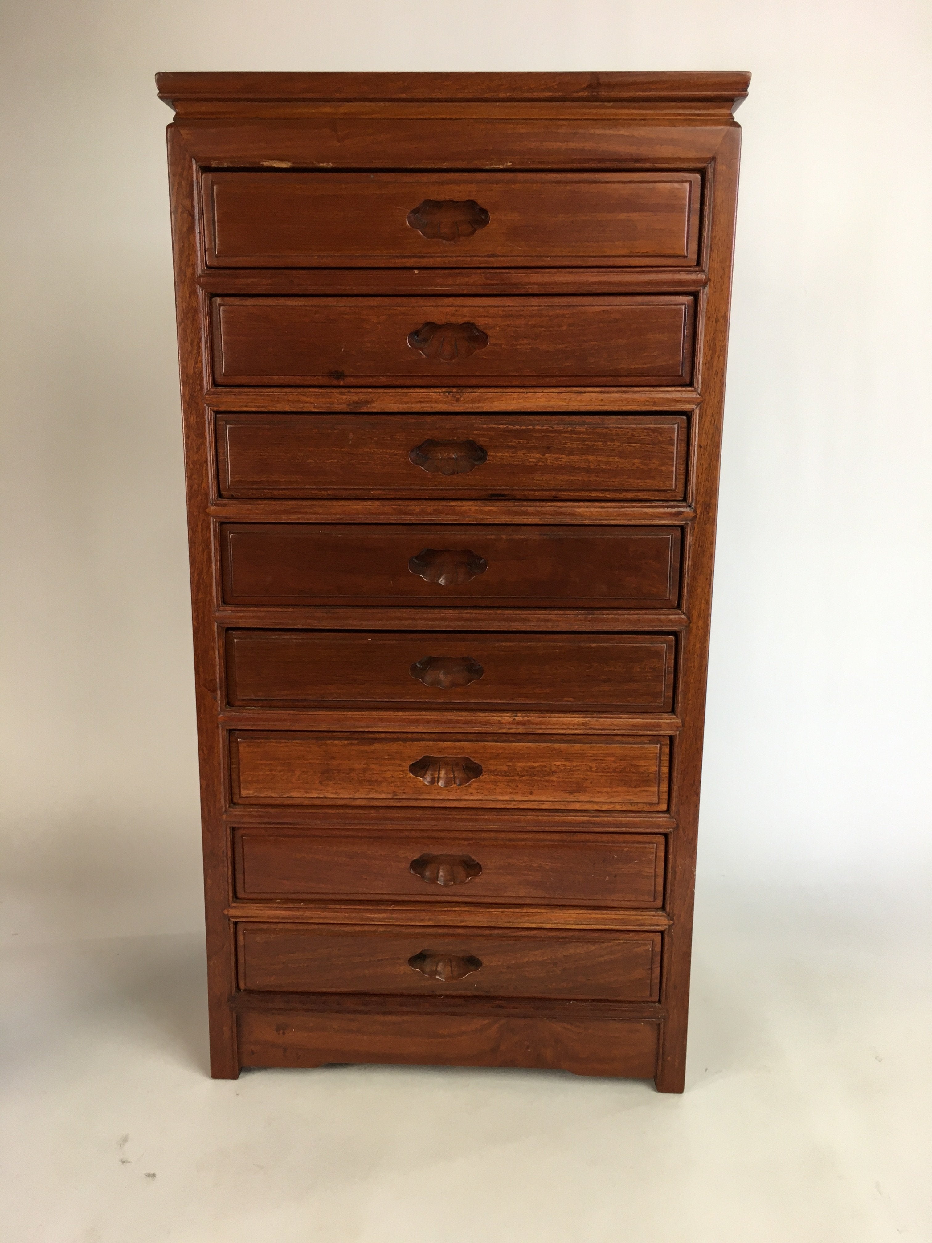 Japanese Wooden Chest 8 Drawers Tansu Vtg Hikidashi-dana Brown T245