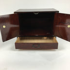 Japanese Wooden Chest Of Drawers Vtg Haribako Maki-e Tansu Brown T286
