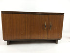 Japanese Wooden Chest Tansu Vtg 2 Panel Door Compartments Document T297