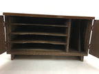Japanese Wooden Chest Tansu Vtg 2 Panel Door Compartments Document T297
