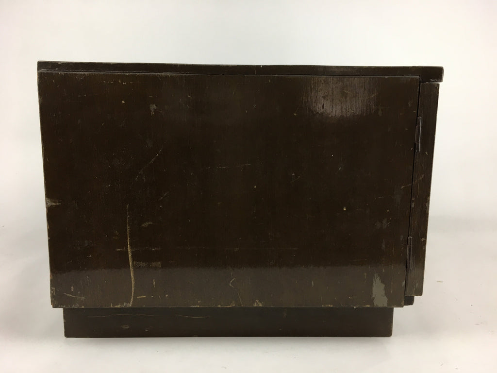 Japanese Wooden Chest Tansu Vtg 2 Panel Door Compartments Document T297