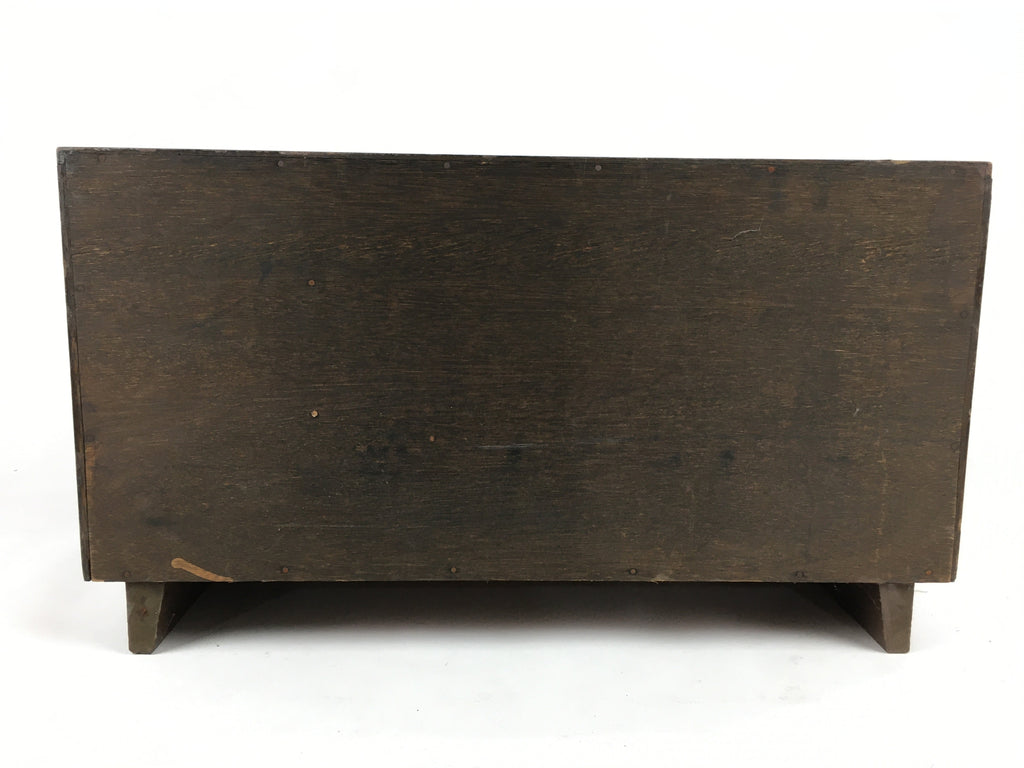 Japanese Wooden Chest Tansu Vtg 2 Panel Door Compartments Document T297