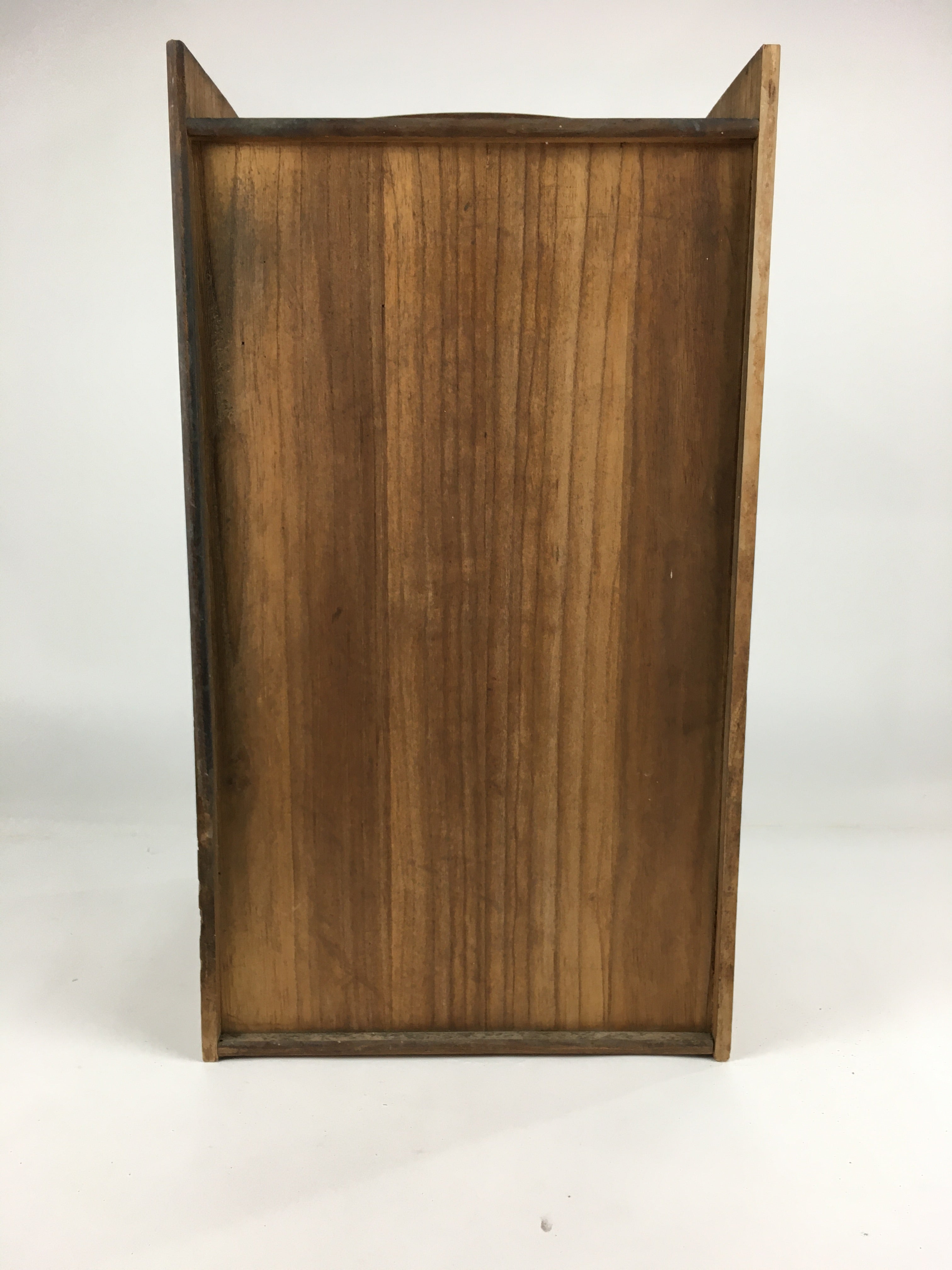 Japanese Wooden Chest Tansu Vtg 2 Panel Door Compartments Drawer T283