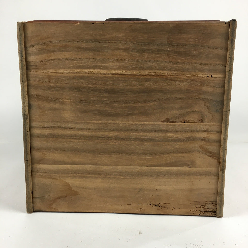 Japanese Wooden Chest Tansu Vtg 2 Panel Door Compartments Drawer T283