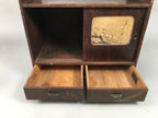 Japanese Wooden Chest Vtg Tansu 2 Drawer Sliding Door Brown Cherry Blossom T226