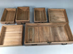 Japanese Wooden Chest Vtg Tansu 6 Drawer Sliding Door Brown T225