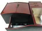 Japanese Wooden Chest of Drawers Vtg 2 Drawers Doors Brown Red T244