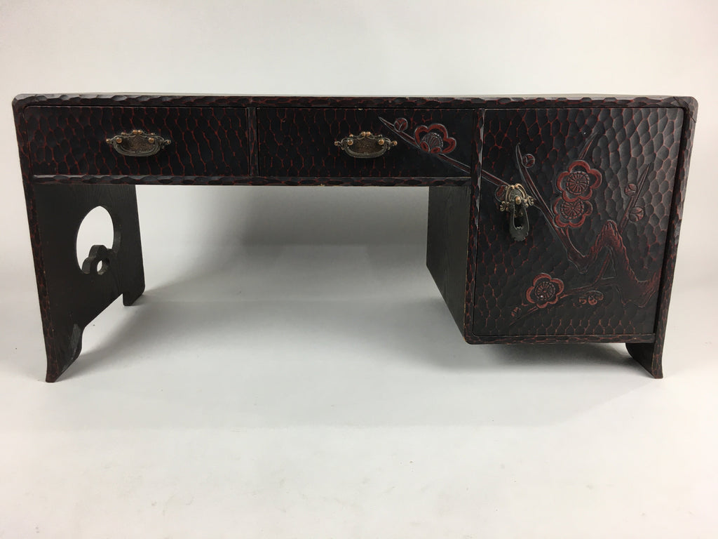 Japanese Wooden Children's Low Desk Kamakura Bori Tansu Style 2 Drawers WT346