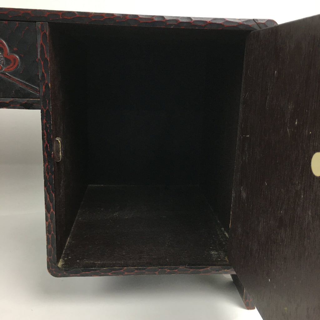 Japanese Wooden Children's Low Desk Kamakura Bori Tansu Style 2 Drawers WT346