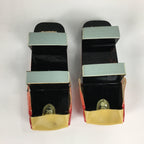 Japanese Wooden Clogs Vtg Lady Lacquered Geta Sandals Kimono Black Red JK203