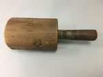 Japanese Wooden Club Yokoduchi Vtg Ironing Tool Fabric Straw Grain J910