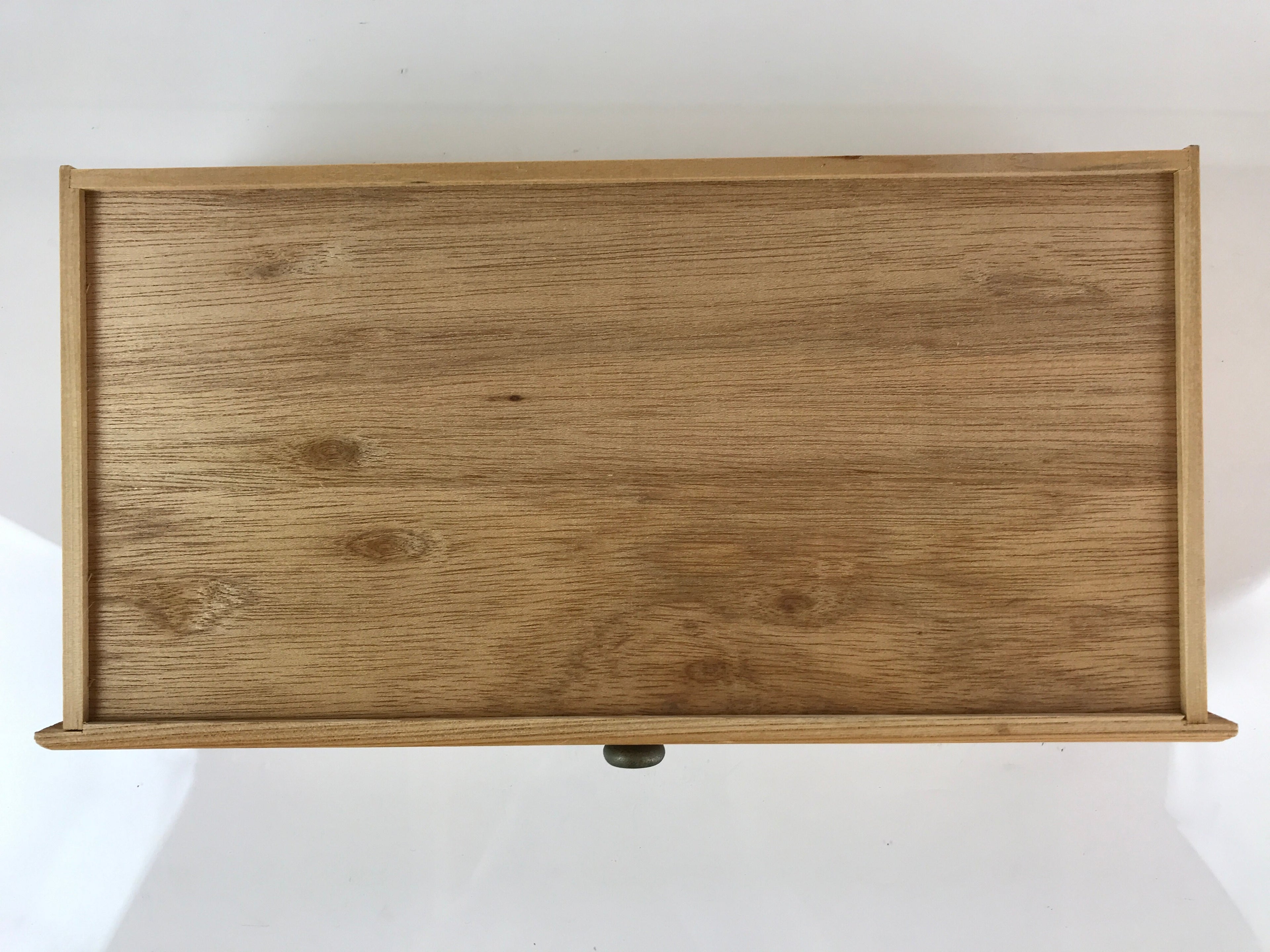 Japanese Wooden Compact Sewing Box Vtg Haribako Chest Tansu T317
