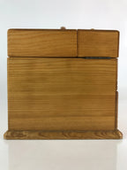 Japanese Wooden Compact Sewing Box Vtg Haribako Chest Tansu T317