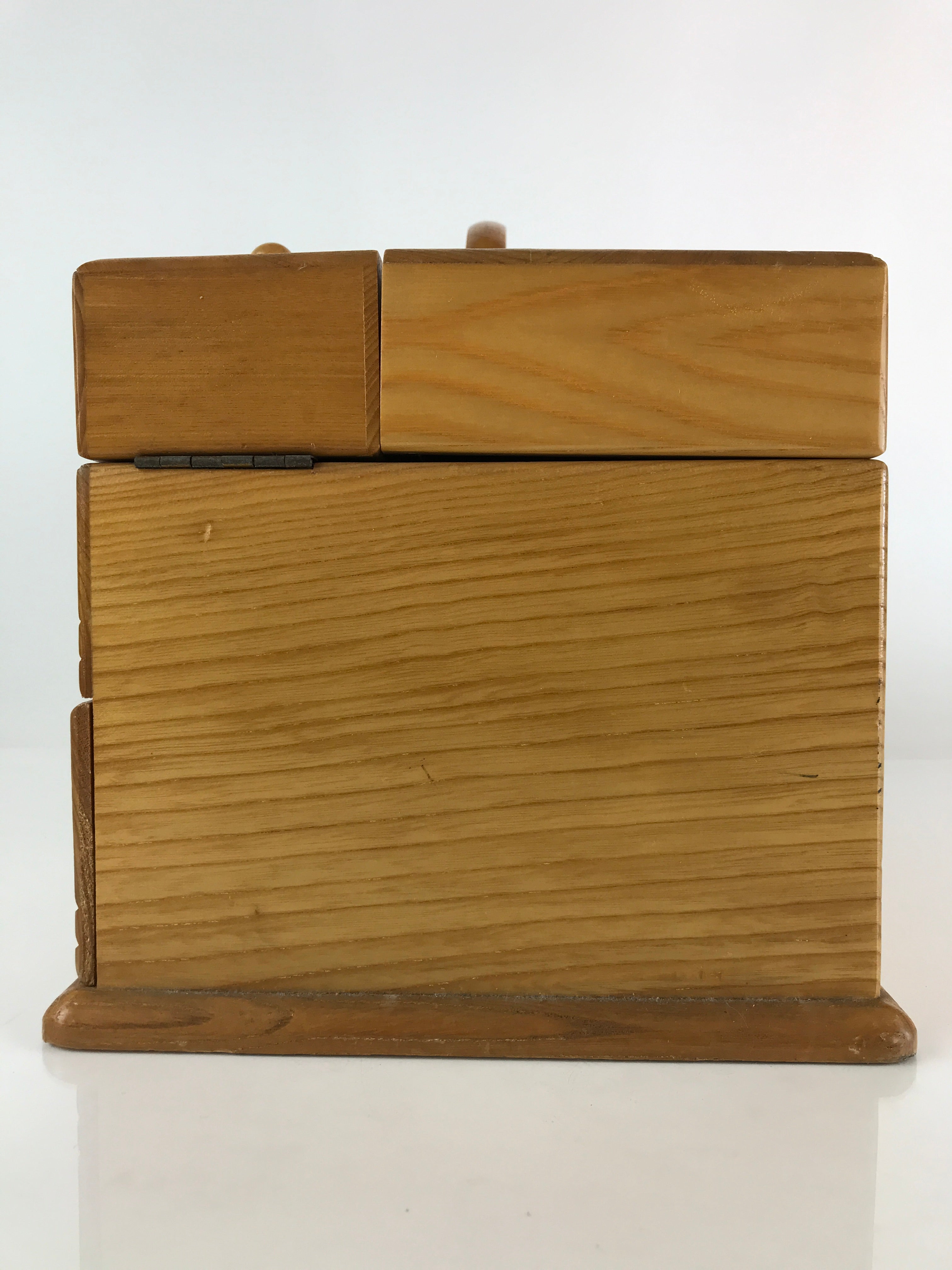 Japanese Wooden Compact Sewing Box Vtg Haribako Chest Tansu T317