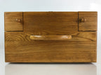 Japanese Wooden Compact Sewing Box Vtg Haribako Chest Tansu T317