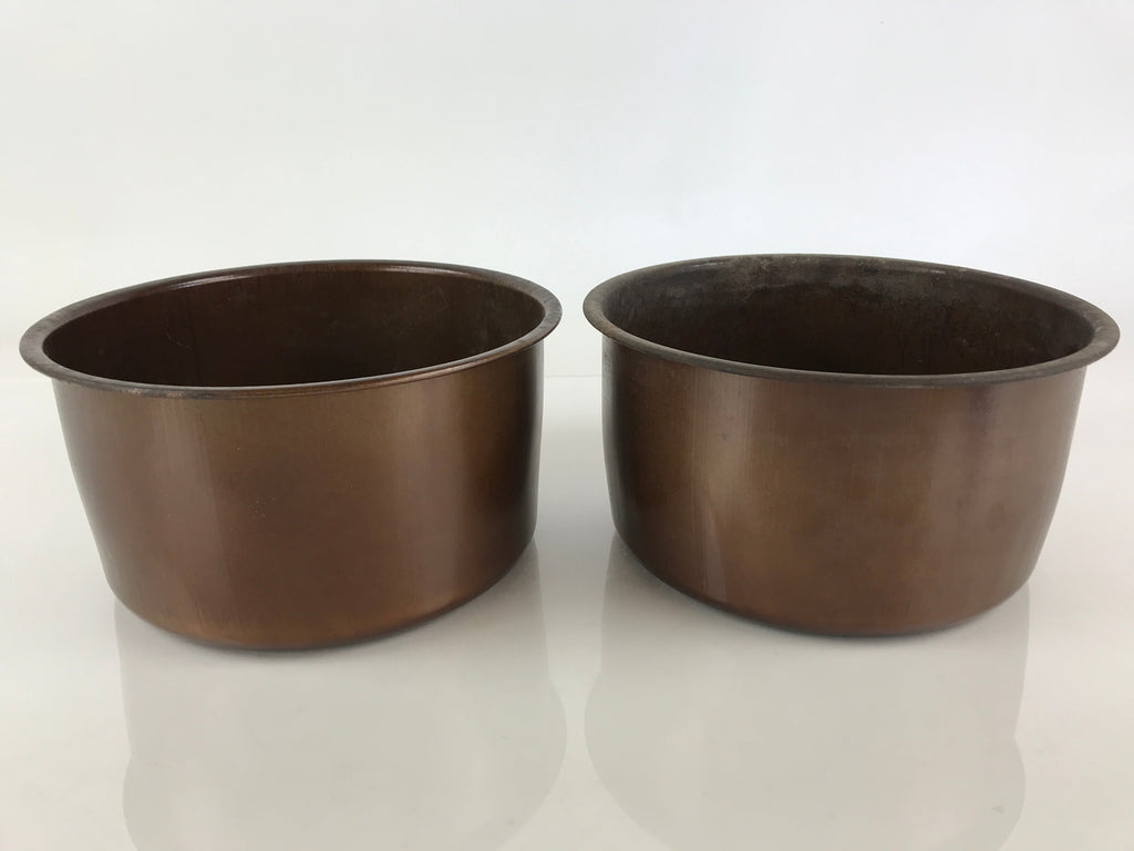 Japanese Wooden Copper Brazier Fire Pit 2pc Set Vtg Hibachi Teabuei-Hibachi H45