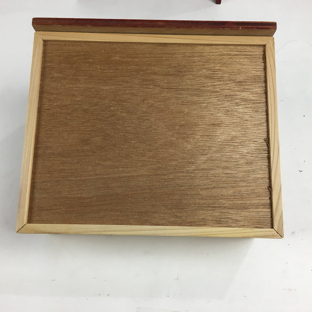 Japanese Wooden Cosmetic Box Vtg Mirror One Drawer Keshobako T263
