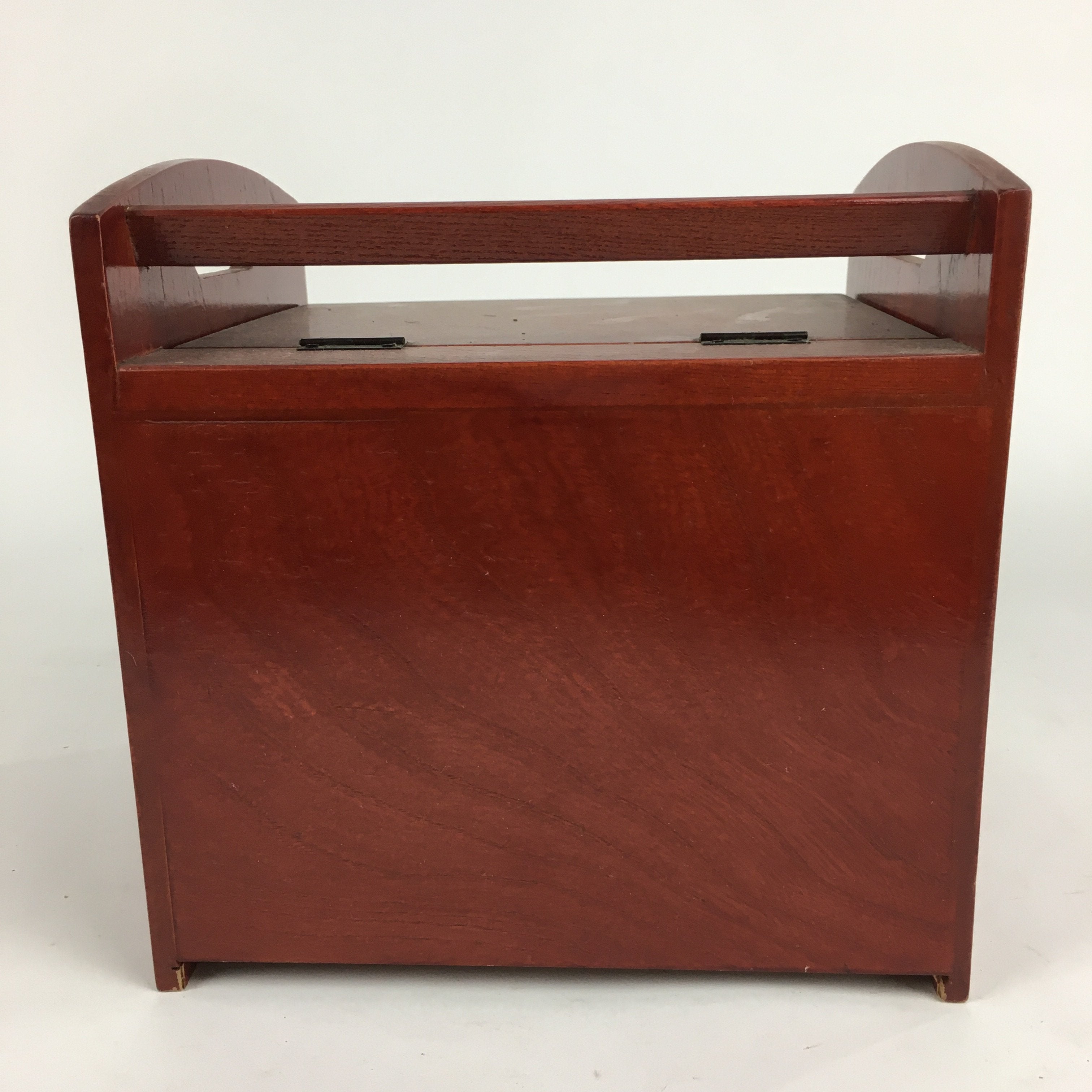Japanese Wooden Cosmetic Box Vtg Mirror One Drawer Keshobako T263