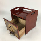 Japanese Wooden Cosmetic Box Vtg Mirror One Drawer Keshobako T263