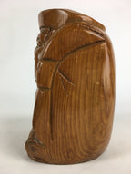 Japanese Wooden Daikokuten Statue Vtg Wood Carving 7 Lucky Gods Brown BD817