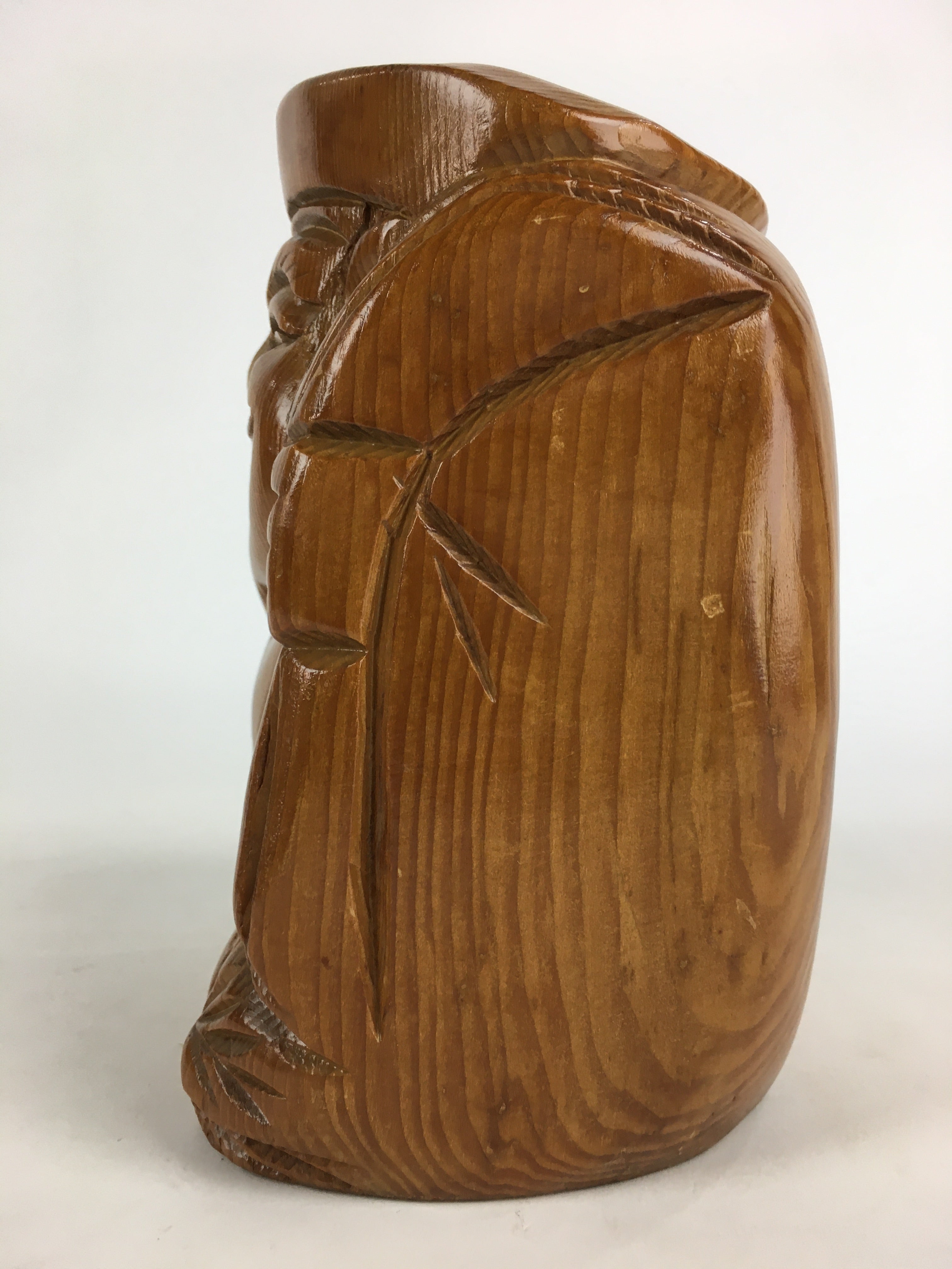 Japanese Wooden Daikokuten Statue Vtg Wood Carving 7 Lucky Gods Brown BD817