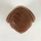 Japanese Wooden Dharma Statue Vtg Wood Carving Daruma Brown BD813